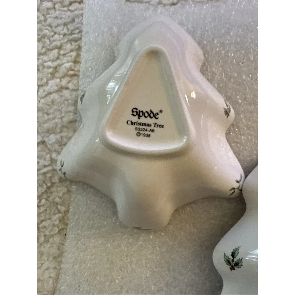 Spode Christmas Tree Shaped Candy Nut Dish Holiday Serving Bowl 6